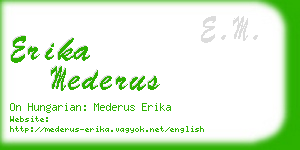 erika mederus business card